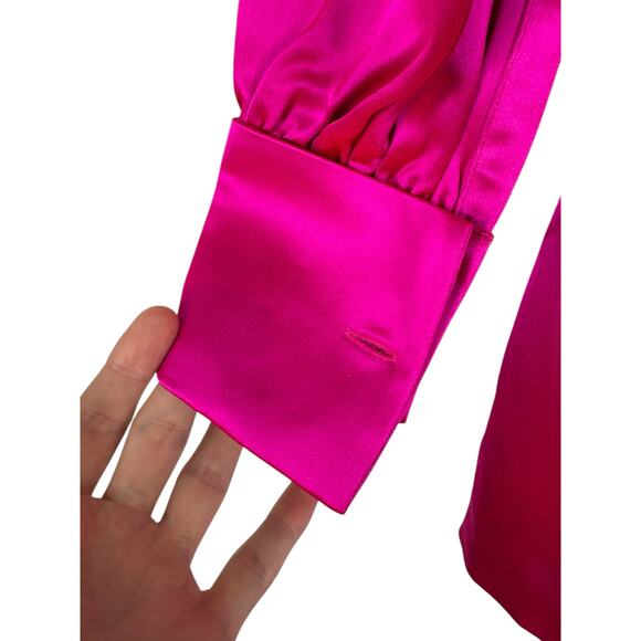 Retrofete Elio Mini Dress Satin Off Shoulder Long Sleeve Party Evening Pink XXS - Picture 6 of 13